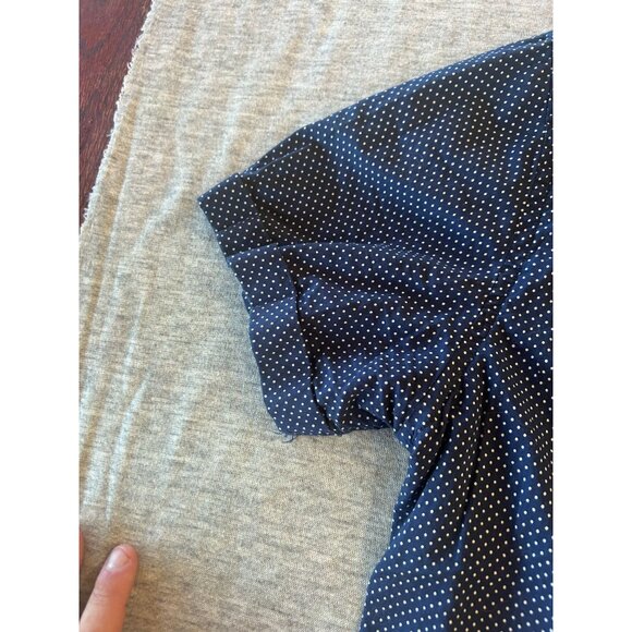 Scotch and Soda Button Down Shirt Men's Size XL Short Sleeve Polka Dot Navy Blue - Picture 4 of 9